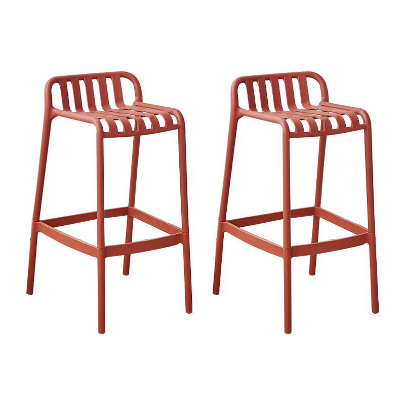 Plastic Armless Bar Stool Modern Style Low Back Bar Stools for Living Room