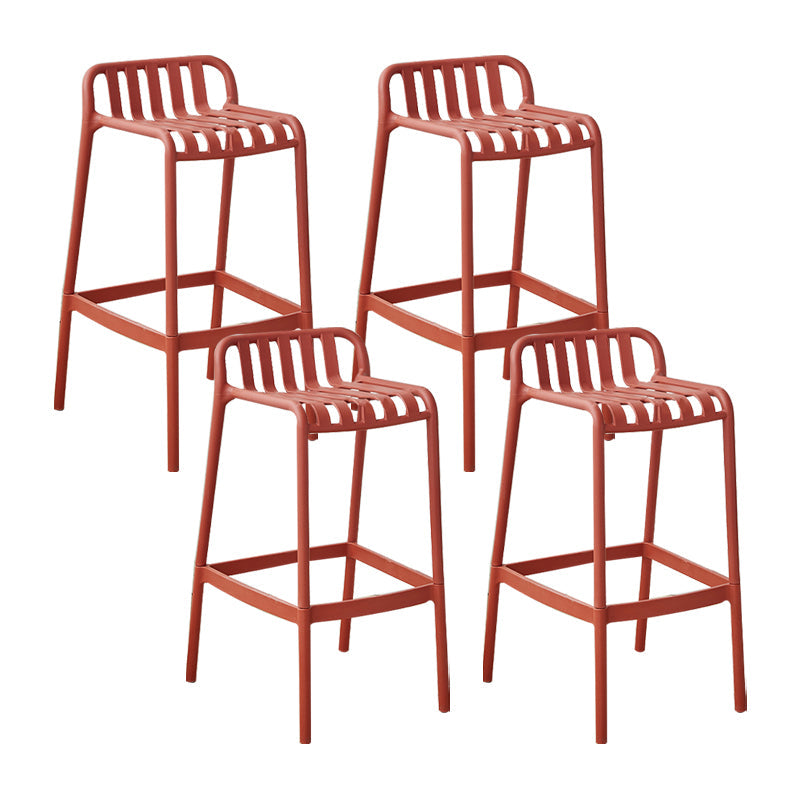 Plastic Armless Bar Stool Modern Style Low Back Bar Stools for Living Room