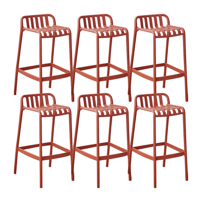 Plastic Armless Bar Stool Modern Style Low Back Bar Stools for Living Room