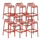 Plastic Armless Bar Stool Modern Style Low Back Bar Stools for Living Room