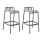 Plastic Armless Bar Stool Modern Style Low Back Bar Stools for Living Room