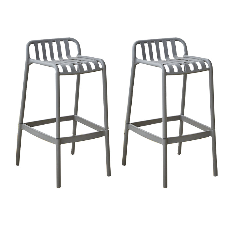 Plastic Armless Bar Stool Modern Style Low Back Bar Stools for Living Room