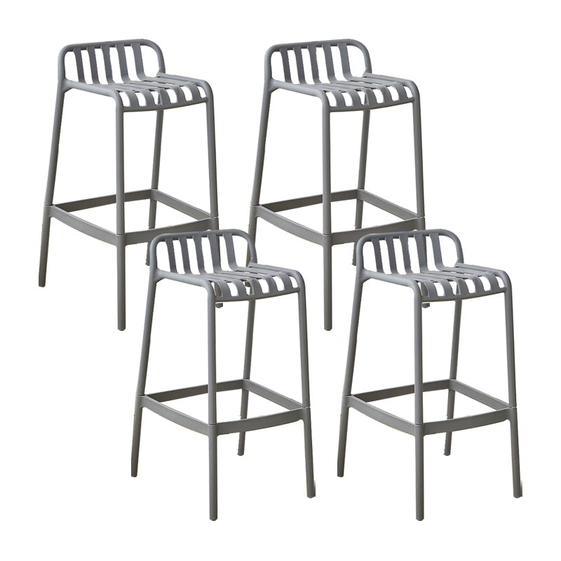 Plastic Armless Bar Stool Modern Style Low Back Bar Stools for Living Room