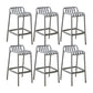 Plastic Armless Bar Stool Modern Style Low Back Bar Stools for Living Room