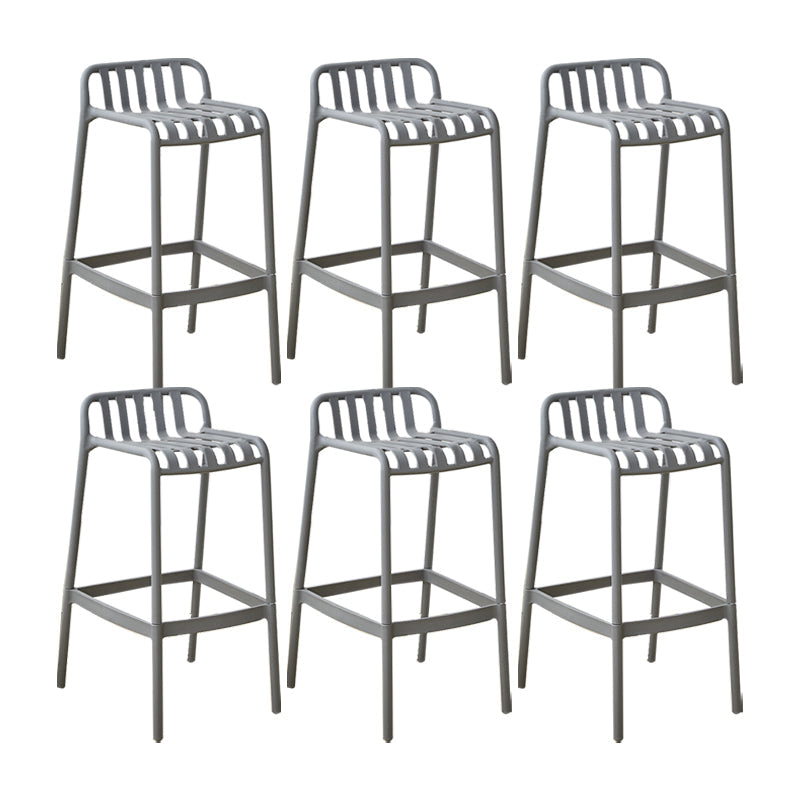 Plastic Armless Bar Stool Modern Style Low Back Bar Stools for Living Room