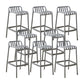 Plastic Armless Bar Stool Modern Style Low Back Bar Stools for Living Room
