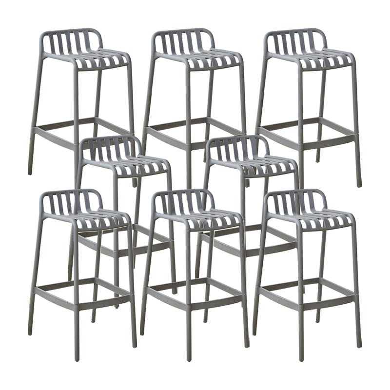 Plastic Armless Bar Stool Modern Style Low Back Bar Stools for Living Room
