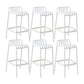 Plastic Armless Bar Stool Modern Style Low Back Bar Stools for Living Room