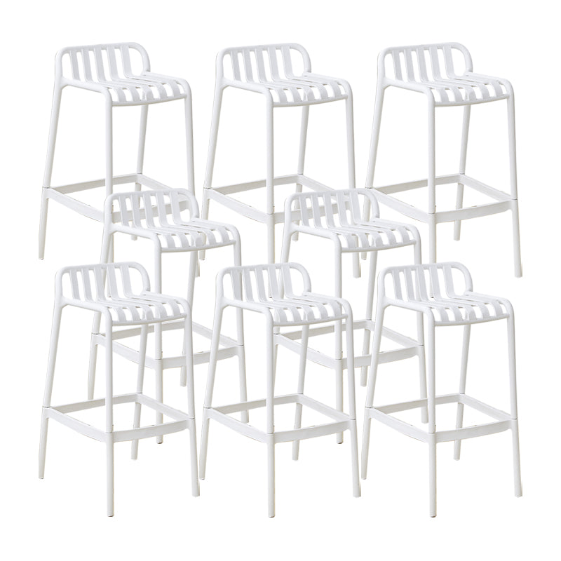 Plastic Armless Bar Stool Modern Style Low Back Bar Stools for Living Room