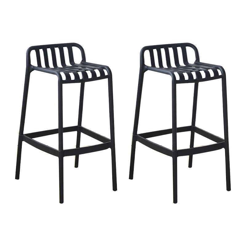 Plastic Armless Bar Stool Modern Style Low Back Bar Stools for Living Room