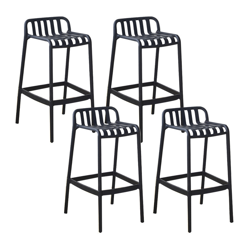 Plastic Armless Bar Stool Modern Style Low Back Bar Stools for Living Room