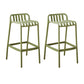 Plastic Armless Bar Stool Modern Style Low Back Bar Stools for Living Room