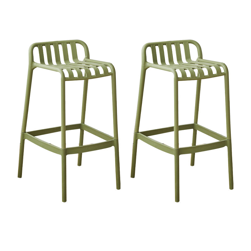 Plastic Armless Bar Stool Modern Style Low Back Bar Stools for Living Room