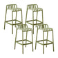 Plastic Armless Bar Stool Modern Style Low Back Bar Stools for Living Room