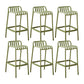 Plastic Armless Bar Stool Modern Style Low Back Bar Stools for Living Room