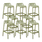 Plastic Armless Bar Stool Modern Style Low Back Bar Stools for Living Room