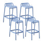 Plastic Armless Bar Stool Modern Style Low Back Bar Stools for Living Room