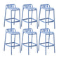 Plastic Armless Bar Stool Modern Style Low Back Bar Stools for Living Room