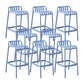 Plastic Armless Bar Stool Modern Style Low Back Bar Stools for Living Room