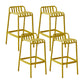 Plastic Armless Bar Stool Modern Style Low Back Bar Stools for Living Room