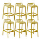 Plastic Armless Bar Stool Modern Style Low Back Bar Stools for Living Room
