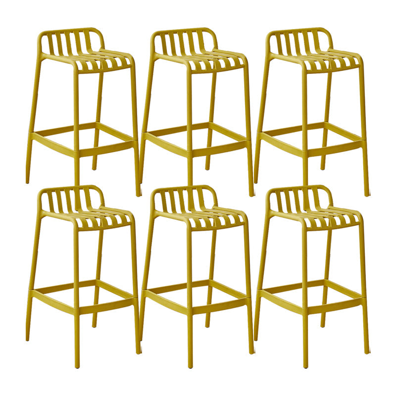 Plastic Armless Bar Stool Modern Style Low Back Bar Stools for Living Room