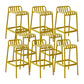Plastic Armless Bar Stool Modern Style Low Back Bar Stools for Living Room