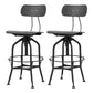 Industrial Metal Bar Stools Swivel Adjustable Height Bar Stool with Footrest Black 2 Piece Set Clearhalo 'Bar Furniture' 'Bar Stools' 'bar_stools' 'furn' 'furn_bar_stools' 'Furniture' 'Kitchen & Dining Furniture' 7421903