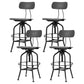 Industrial Metal Bar Stools Swivel Adjustable Height Bar Stool with Footrest Black 4 Piece Set Clearhalo 'Bar Furniture' 'Bar Stools' 'bar_stools' 'furn' 'furn_bar_stools' 'Furniture' 'Kitchen & Dining Furniture' 7421904