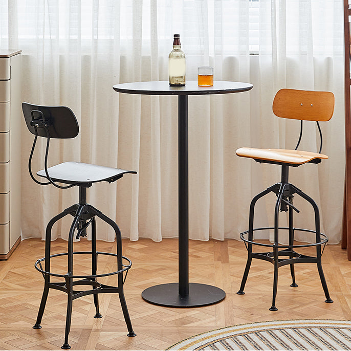 Industrial Metal Bar Stools Swivel Adjustable Height Bar Stool with Footrest Clearhalo 'Bar Furniture' 'Bar Stools' 'bar_stools' 'furn' 'furn_bar_stools' 'Furniture' 'Kitchen & Dining Furniture' 7421908