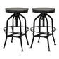 Industrial Metal Bar Stools Swivel Adjustable Height Bar Stool with Footrest Matte Black 2 Piece Set Clearhalo 'Bar Furniture' 'Bar Stools' 'bar_stools' 'furn' 'furn_bar_stools' 'Furniture' 'Kitchen & Dining Furniture' 7421913