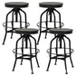 Industrial Metal Bar Stools Swivel Adjustable Height Bar Stool with Footrest Matte Black 4 Piece Set Clearhalo 'Bar Furniture' 'Bar Stools' 'bar_stools' 'furn' 'furn_bar_stools' 'Furniture' 'Kitchen & Dining Furniture' 7421915