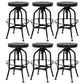 Industrial Metal Bar Stools Swivel Adjustable Height Bar Stool with Footrest Matte Black 6 Piece Set Clearhalo 'Bar Furniture' 'Bar Stools' 'bar_stools' 'furn' 'furn_bar_stools' 'Furniture' 'Kitchen & Dining Furniture' 7421917