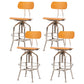 Industrial Metal Bar Stools Swivel Adjustable Height Bar Stool with Footrest Brown 4 Piece Set Clearhalo 'Bar Furniture' 'Bar Stools' 'bar_stools' 'furn' 'furn_bar_stools' 'Furniture' 'Kitchen & Dining Furniture' 7421923