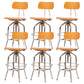 Industrial Metal Bar Stools Swivel Adjustable Height Bar Stool with Footrest Brown 6 Piece Set Clearhalo 'Bar Furniture' 'Bar Stools' 'bar_stools' 'furn' 'furn_bar_stools' 'Furniture' 'Kitchen & Dining Furniture' 7421924