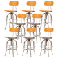 Industrial Metal Bar Stools Swivel Adjustable Height Bar Stool with Footrest Brown 8 Piece Set Clearhalo 'Bar Furniture' 'Bar Stools' 'bar_stools' 'furn' 'furn_bar_stools' 'Furniture' 'Kitchen & Dining Furniture' 7421925