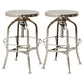 Industrial Metal Bar Stools Swivel Adjustable Height Bar Stool with Footrest Chrome 2 Piece Set Clearhalo 'Bar Furniture' 'Bar Stools' 'bar_stools' 'furn' 'furn_bar_stools' 'Furniture' 'Kitchen & Dining Furniture' 7421927