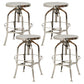 Industrial Metal Bar Stools Swivel Adjustable Height Bar Stool with Footrest Chrome 4 Piece Set Clearhalo 'Bar Furniture' 'Bar Stools' 'bar_stools' 'furn' 'furn_bar_stools' 'Furniture' 'Kitchen & Dining Furniture' 7421928