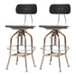 Industrial Metal Bar Stools Swivel Adjustable Height Bar Stool with Footrest Black-Silver 2 Piece Set Clearhalo 'Bar Furniture' 'Bar Stools' 'bar_stools' 'furn' 'furn_bar_stools' 'Furniture' 'Kitchen & Dining Furniture' 7421932