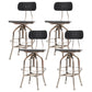 Industrial Metal Bar Stools Swivel Adjustable Height Bar Stool with Footrest Black-Silver 4 Piece Set Clearhalo 'Bar Furniture' 'Bar Stools' 'bar_stools' 'furn' 'furn_bar_stools' 'Furniture' 'Kitchen & Dining Furniture' 7421933