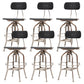 Industrial Metal Bar Stools Swivel Adjustable Height Bar Stool with Footrest Black-Silver 6 Piece Set Clearhalo 'Bar Furniture' 'Bar Stools' 'bar_stools' 'furn' 'furn_bar_stools' 'Furniture' 'Kitchen & Dining Furniture' 7421934