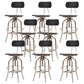 Industrial Metal Bar Stools Swivel Adjustable Height Bar Stool with Footrest Black-Silver 8 Piece Set Clearhalo 'Bar Furniture' 'Bar Stools' 'bar_stools' 'furn' 'furn_bar_stools' 'Furniture' 'Kitchen & Dining Furniture' 7421935