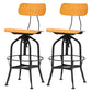 Industrial Metal Bar Stools Swivel Adjustable Height Bar Stool with Footrest Brown Black 2 Piece Set Clearhalo 'Bar Furniture' 'Bar Stools' 'bar_stools' 'furn' 'furn_bar_stools' 'Furniture' 'Kitchen & Dining Furniture' 7421937