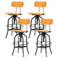 Industrial Metal Bar Stools Swivel Adjustable Height Bar Stool with Footrest Brown Black 4 Piece Set Clearhalo 'Bar Furniture' 'Bar Stools' 'bar_stools' 'furn' 'furn_bar_stools' 'Furniture' 'Kitchen & Dining Furniture' 7421938