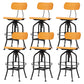 Industrial Metal Bar Stools Swivel Adjustable Height Bar Stool with Footrest Brown Black 6 Piece Set Clearhalo 'Bar Furniture' 'Bar Stools' 'bar_stools' 'furn' 'furn_bar_stools' 'Furniture' 'Kitchen & Dining Furniture' 7421939