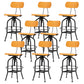 Industrial Metal Bar Stools Swivel Adjustable Height Bar Stool with Footrest Brown Black 8 Piece Set Clearhalo 'Bar Furniture' 'Bar Stools' 'bar_stools' 'furn' 'furn_bar_stools' 'Furniture' 'Kitchen & Dining Furniture' 7421940