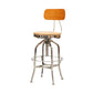 Industrial Metal Bar Stools Swivel Adjustable Height Bar Stool with Footrest Silver Brown 1 Piece Clearhalo 'Bar Furniture' 'Bar Stools' 'bar_stools' 'furn' 'furn_bar_stools' 'Furniture' 'Kitchen & Dining Furniture' 7421941