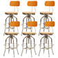 Industrial Metal Bar Stools Swivel Adjustable Height Bar Stool with Footrest Silver Brown 6 Piece Set Clearhalo 'Bar Furniture' 'Bar Stools' 'bar_stools' 'furn' 'furn_bar_stools' 'Furniture' 'Kitchen & Dining Furniture' 7421944