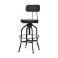 Industrial Metal Bar Stools Swivel Adjustable Height Bar Stool with Footrest Black-Black 1 Piece Clearhalo 'Bar Furniture' 'Bar Stools' 'bar_stools' 'furn' 'furn_bar_stools' 'Furniture' 'Kitchen & Dining Furniture' 7421946