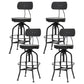 Industrial Metal Bar Stools Swivel Adjustable Height Bar Stool with Footrest Black-Black 4 Piece Set Clearhalo 'Bar Furniture' 'Bar Stools' 'bar_stools' 'furn' 'furn_bar_stools' 'Furniture' 'Kitchen & Dining Furniture' 7421948